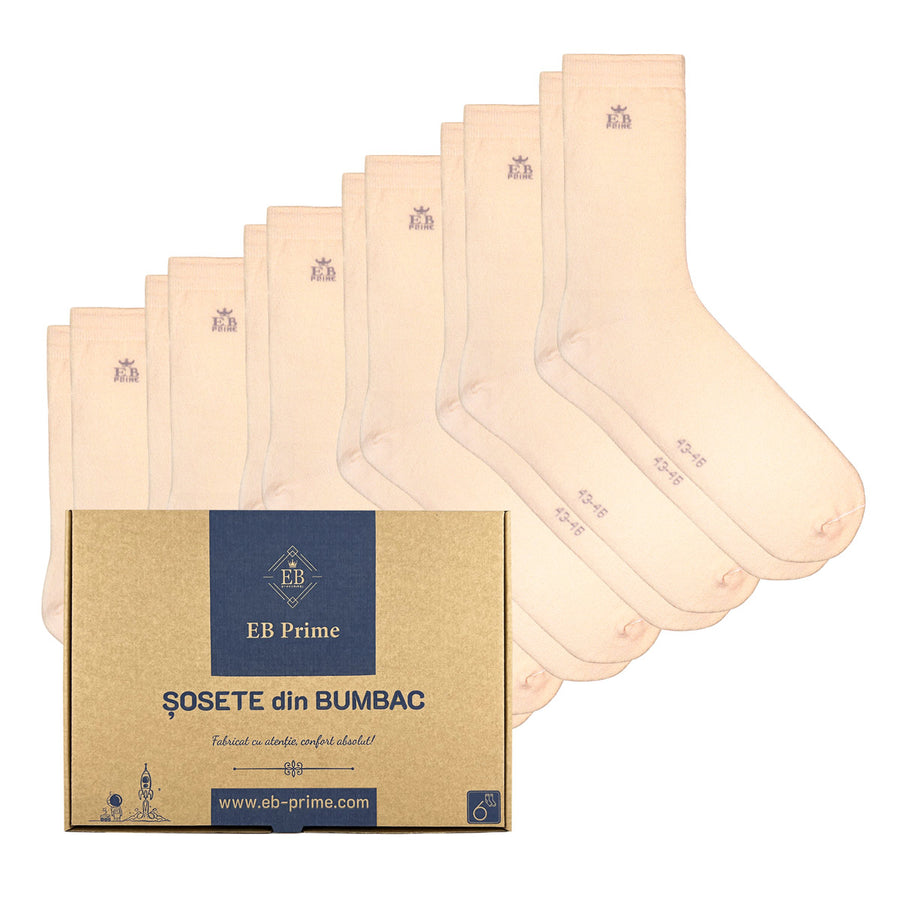 Sosete Clasice | Cutiuta „Stoc Saptamanal” Nr.17 | 6 perechi | 6x Crem