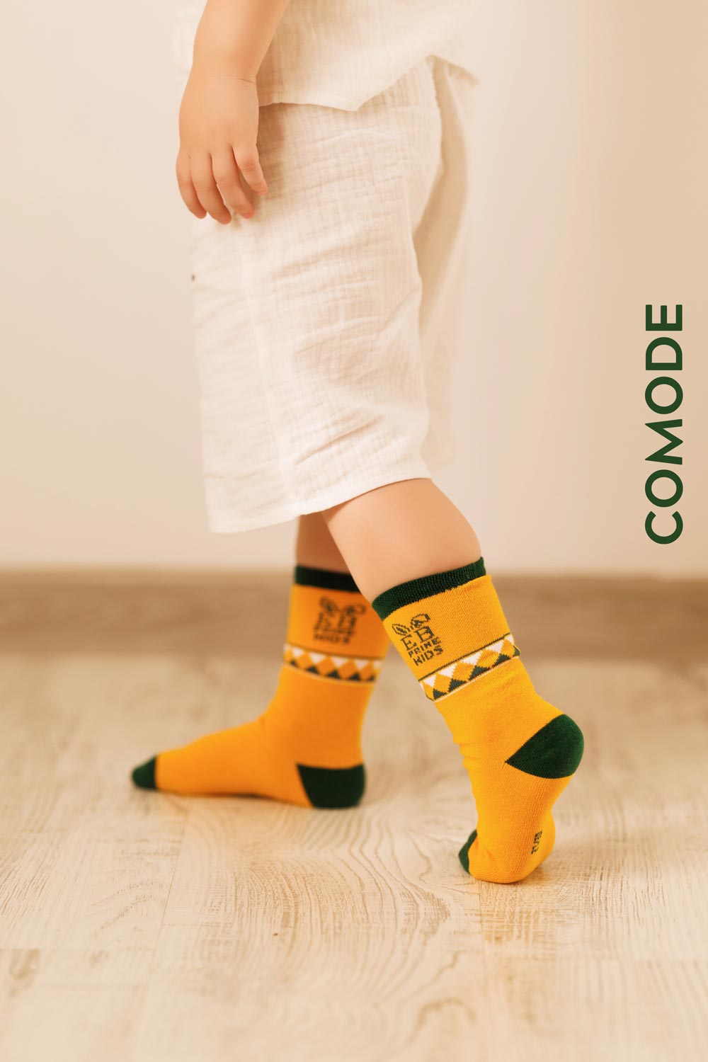 4-sosete-copii-baieti-bumbac-galben-mustar-verde