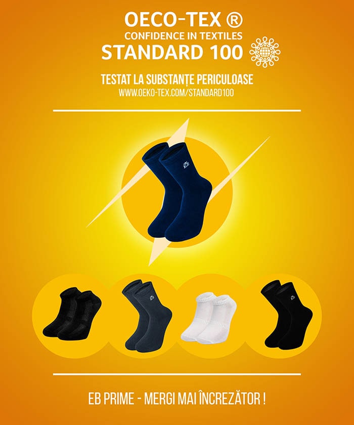 Certificare OEKO-TEX STANDARD 100 pentru sosetele EB Prime