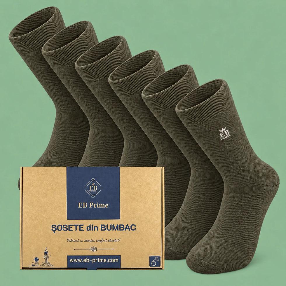 Sosete Clasice | Cutiuta „Stoc Saptamanal” Nr.16 | 6 perechi | 6x Kaki