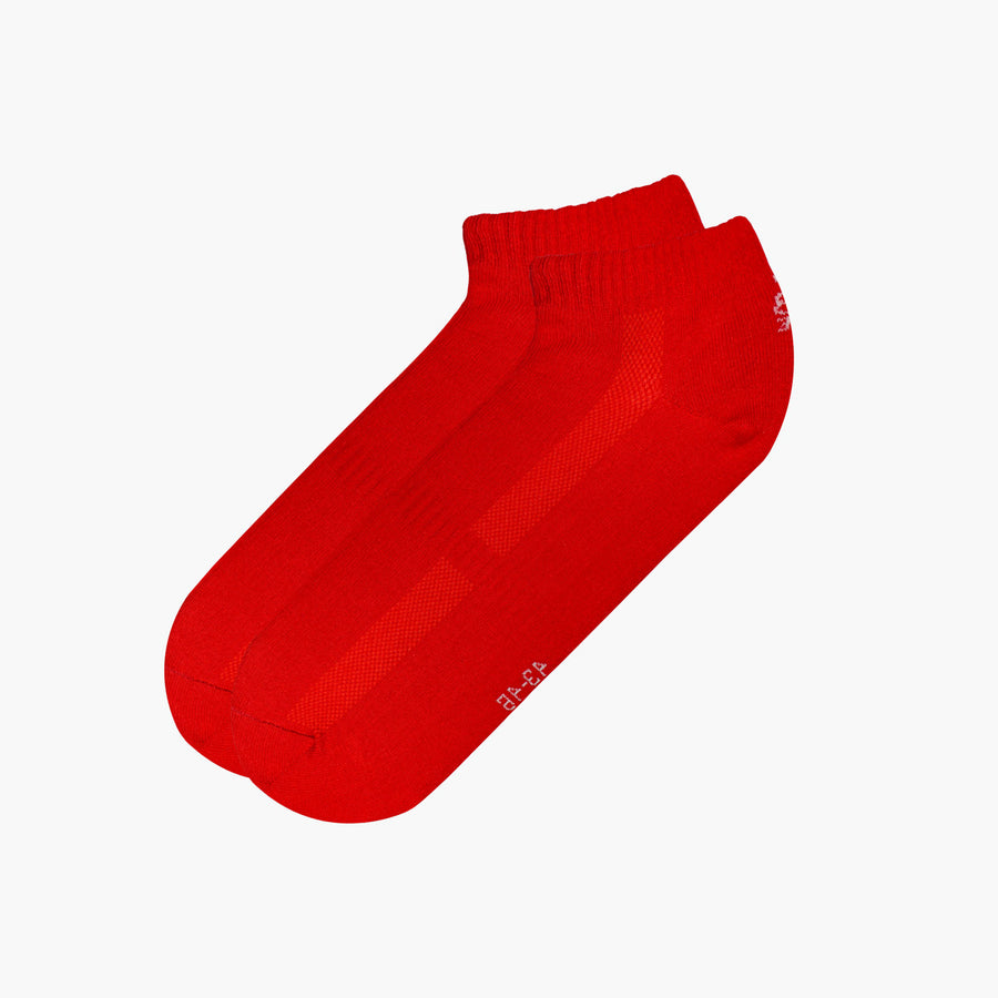 Soseta Scurta, Rosu, 1 pereche, cu cusatura fina tip Rossi, bumbac