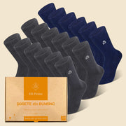 Sosete Clasice | Cutiuta "Rezerva Anuală" Nr. 8 | 18 perechi | 12x Gri, 6x Albastru