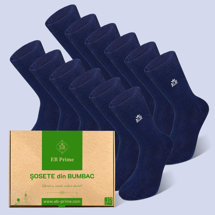 Sosete Clasice | Cutiuta "Rezerva Lunara" Nr. 3 | 12 perechi | 12x Albastru