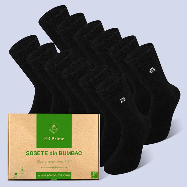 Sosete Clasice | Cutiuta "Rezerva Lunara" Nr. 1 | 12 perechi | 12x Negru