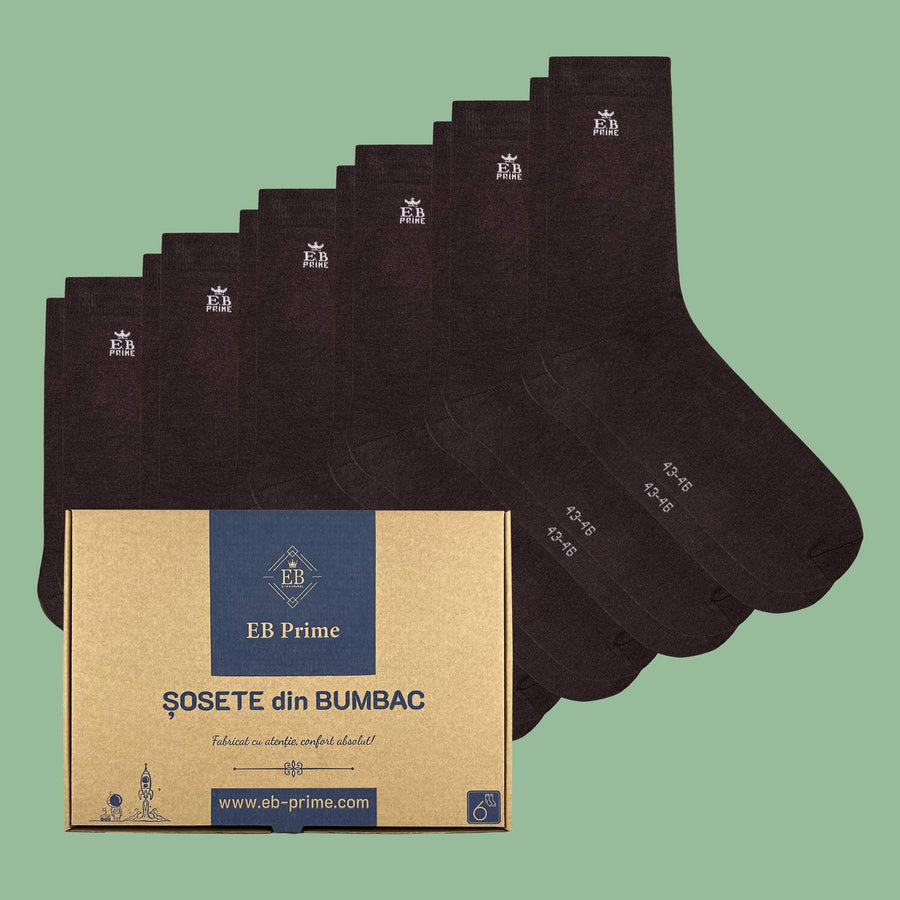 Sosete Clasice | Cutiuta „Stoc Saptamanal” Nr.15 | 6 perechi | 6x Brun