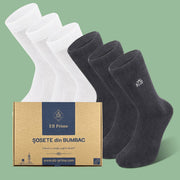Sosete Clasice | Cutiuta "Stoc Saptamanal" Nr. 9 | 6 perechi | 3x Gri, 3x Alb