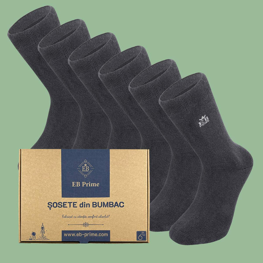 Sosete Clasice | Cutiuta "Stoc Saptamanal" Nr. 2 | 6 perechi | 6x Gri