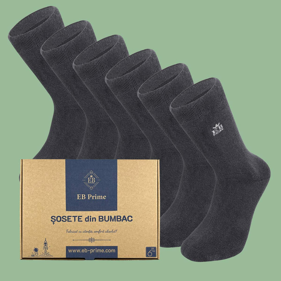 Sosete Clasice | Cutiuta "Stoc Saptamanal" Nr. 2 | 6 perechi | 6x Gri