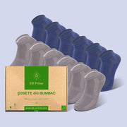 Sosete Scurte | Cutiuta "Confort Suprem" Nr. 8 | 12 perechi | 6x Gri, 6x Albastru