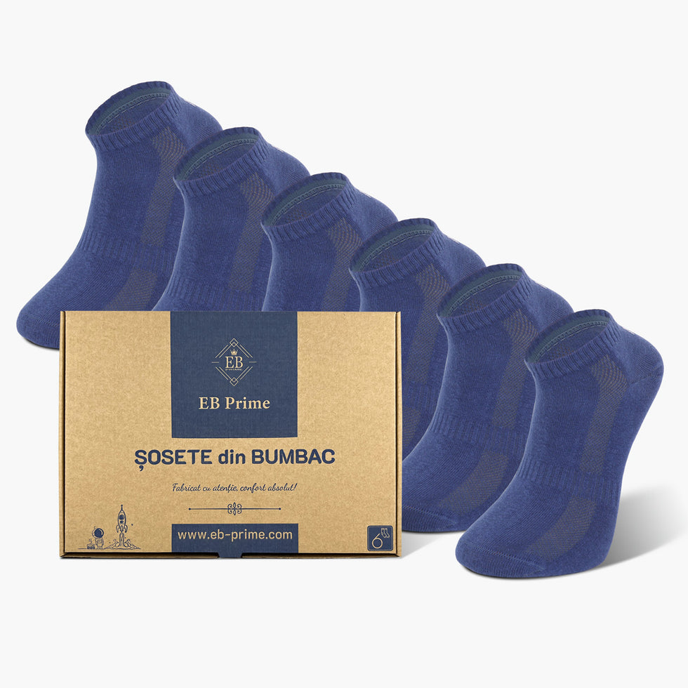 Sosete Scurte | Cutiuta "Energia Confortului" Nr. 3 | 6 perechi | 6x Albastru