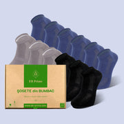 Sosete Scurte | Cutiuta "Confort Suprem" Nr.11 | 12 perechi | 3x Negru, 3x Gri, 6x Albastru