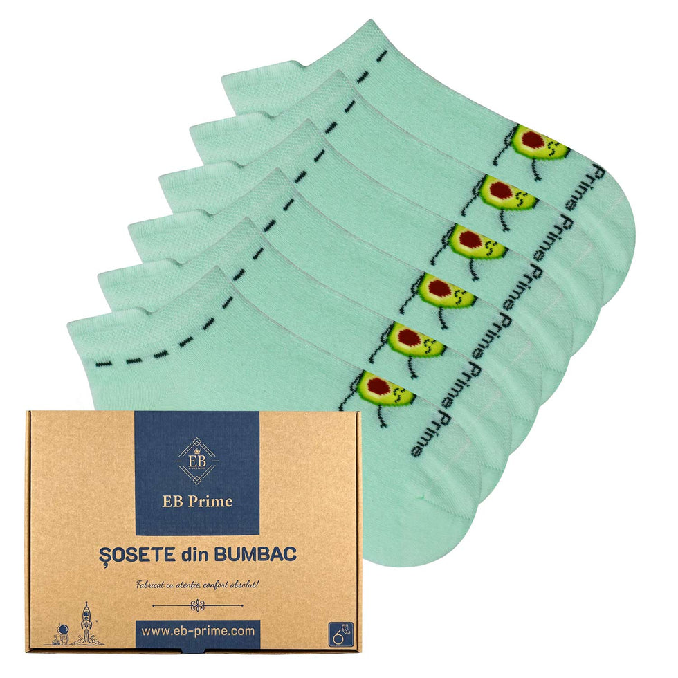 Sosete scurte dama | Cutiuta "Eleganta in Miscare" Nr. 4 | 6 perechi | Verde