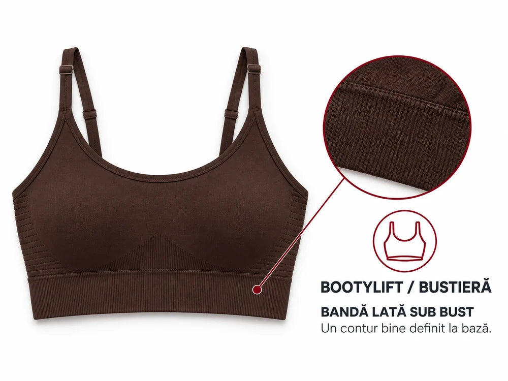 Bustieră BOOTYLIFT - Maro: Bandă lată sub bust