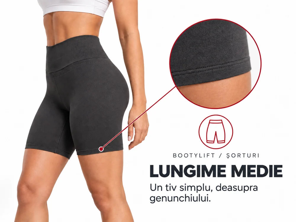 Șorturi BOOTYLIFT - Gri: Lungime medie
