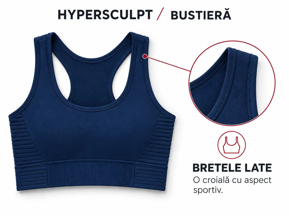 Bustieră HYPERSCULPT - Albastru: Bretele late