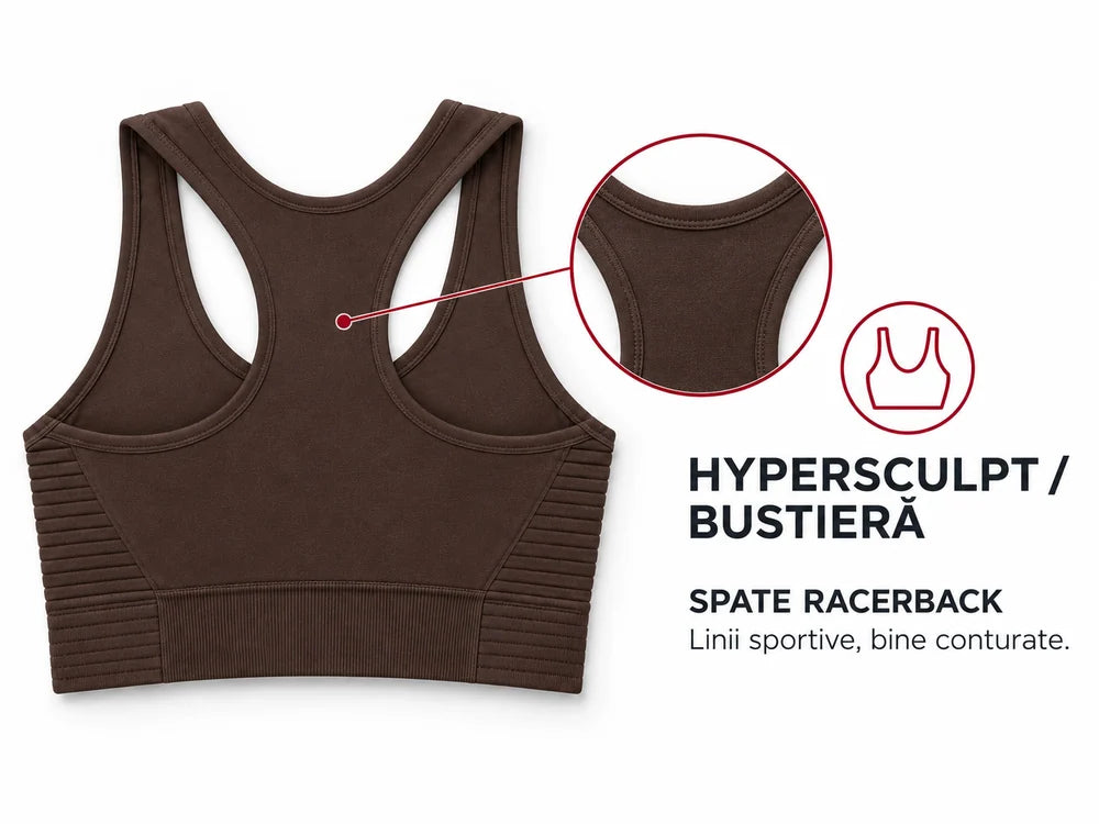 Bustieră HYPERSCULPT - Maro: Spate racerback