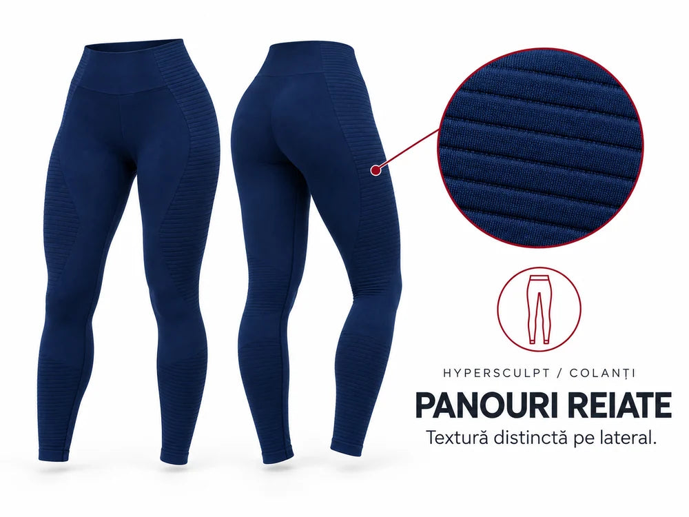 Colanți HYPERSCULPT - Albastru: Panouri reiate