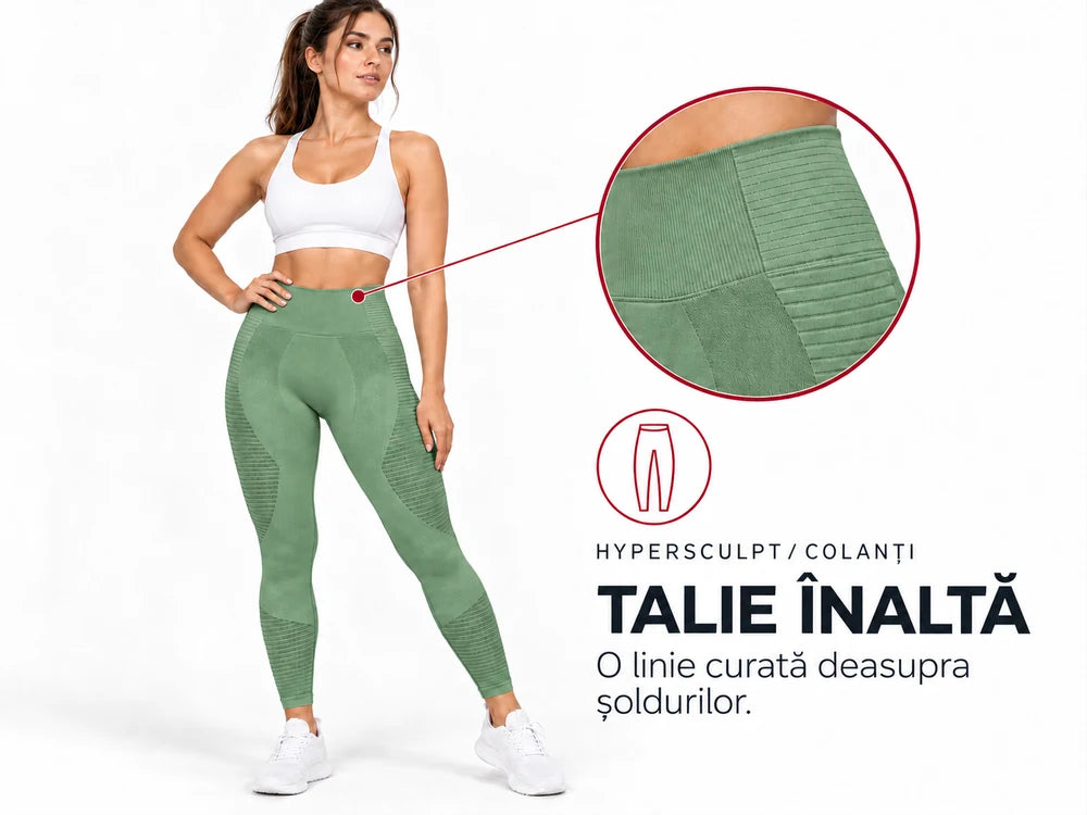 Colanți HYPERSCULPT - Mentă: Talie înaltă