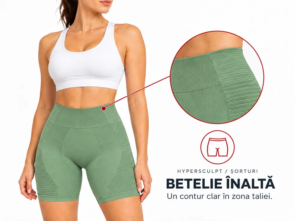 Șorturi HYPERSCULPT - Mentă: Betelie înaltă