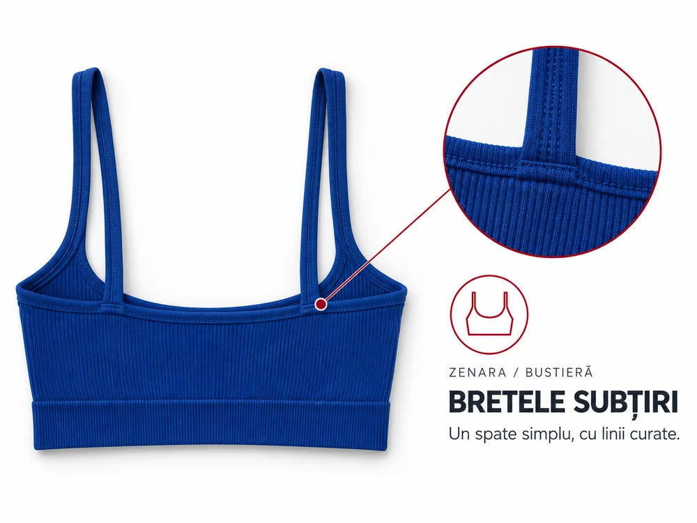 Bustieră ZENARA - Albastru: Bretele subțiri fixe