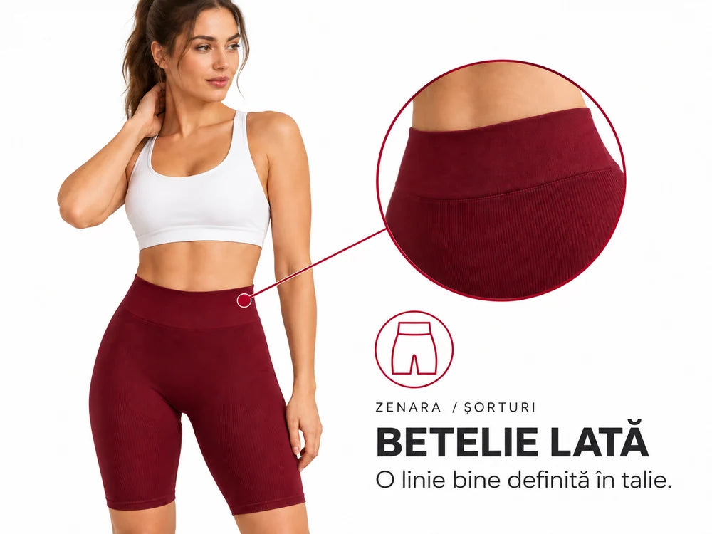 Șorturi ZENARA - Bordo: Betelie lată