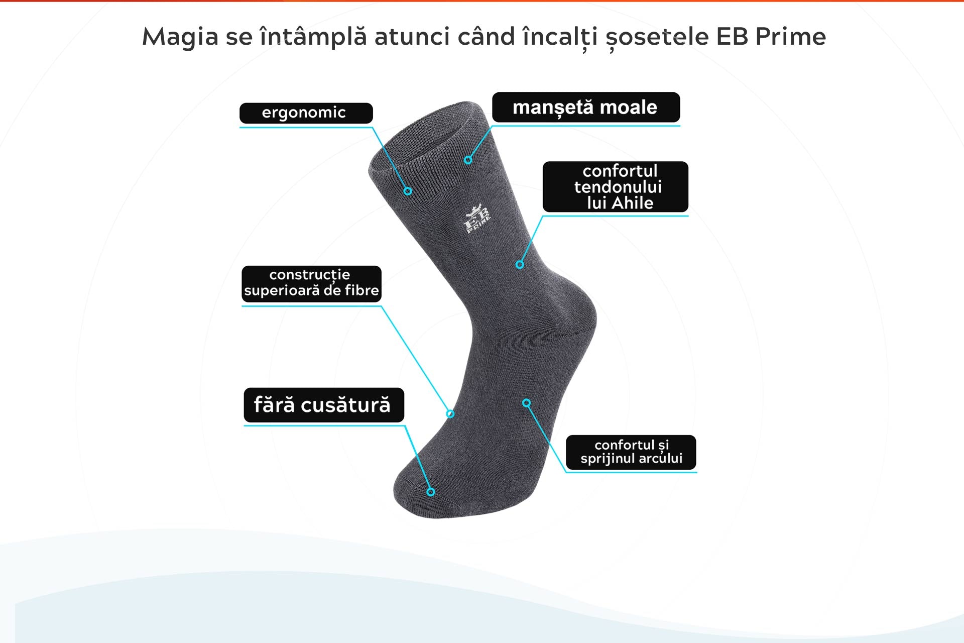 Detaliu sosete clasice EB Prime
