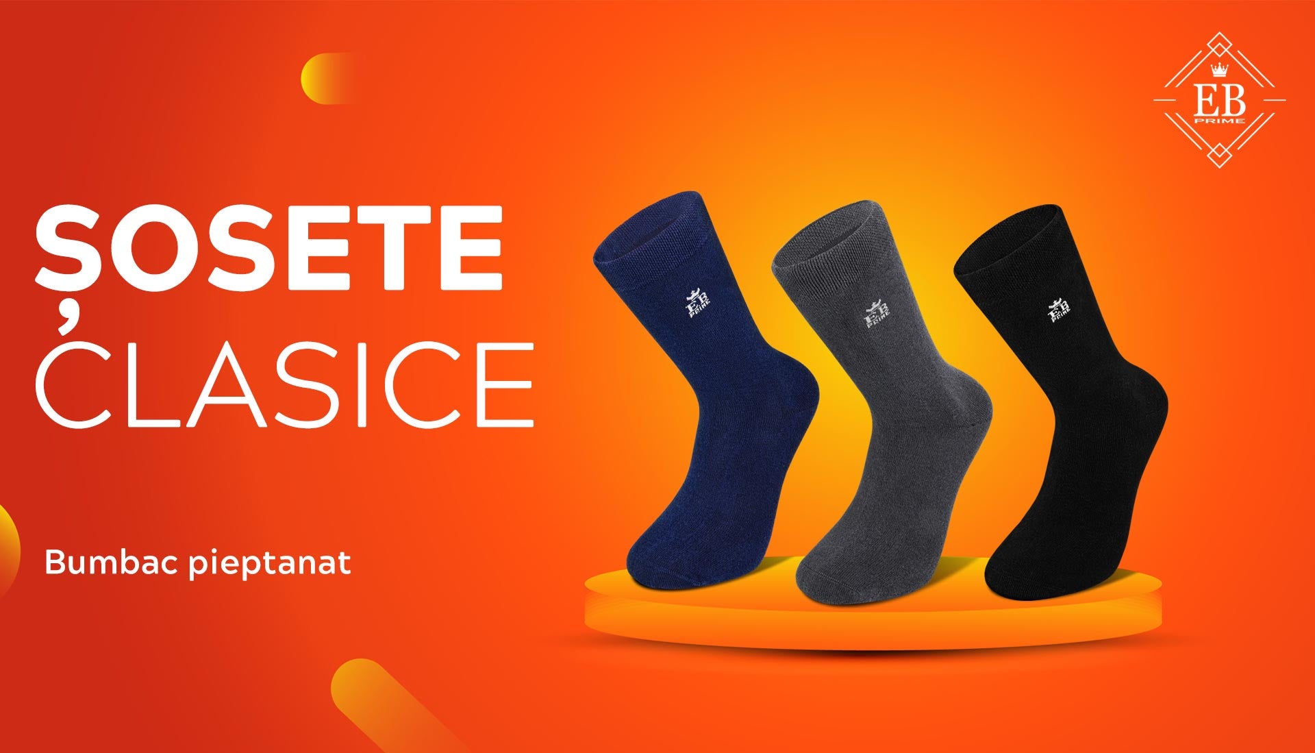 Sosete clasice EB Prime din bumbac pieptanat
